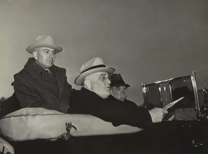 Framed Print : Pres. Franklin Roosevelt with Resettlement Administrator, Rex Tugwell. Feb. 1937