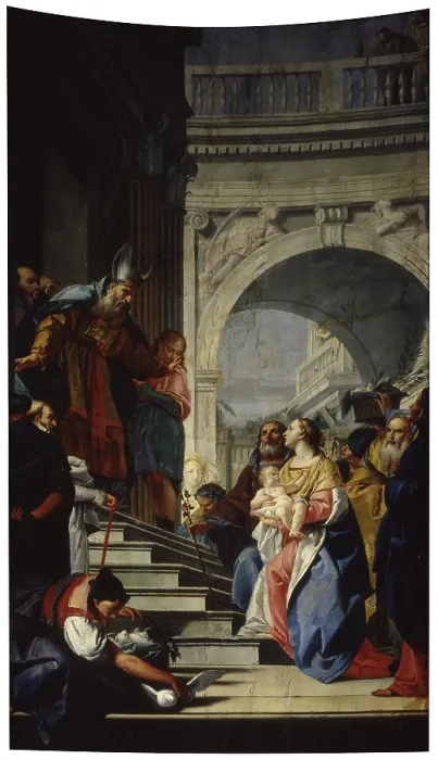 Framed Print : Presentation at the Temple, by Francesco Lorenzi, 1763, 18th Century, canvas - Italy, Lombardy, Cologno al Serio, Parrish Church. Whole artwork view