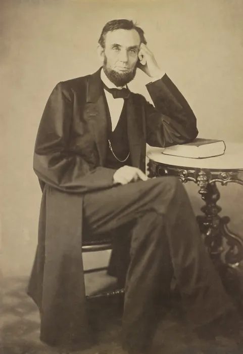 Framed Print : President Abraham Lincoln in studio photograph of Aug. 9, 1863. Photo by Alexander Gardner, who was employed in the Mathew Brady Studio at the time (BSLOC_2018_6_62) Framed Print : President Abraham Lincoln in studio photograph of Aug. 9, 1863. Photo by Alexander Gardner, who was employed in the Mathew Brady Studio at the time (BSLOC_2018_6_62)