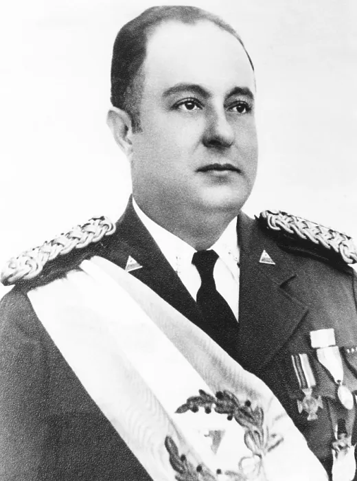 Framed Print : President Anastasia Somoza of Nicaragua in his Presidential regalia in 1939. When the U.S