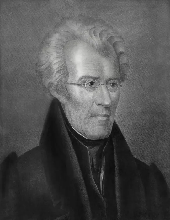 Framed Print : President Andrew Jackson, lithograph by George Endicott, from a 1832 painting by Ralph E. W. Earl