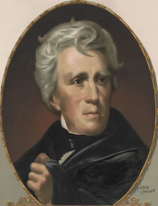 Framed Print : President Andrew Jackson, oval chromolithograph printed in 1896 (BSLOC_2017_6_15)