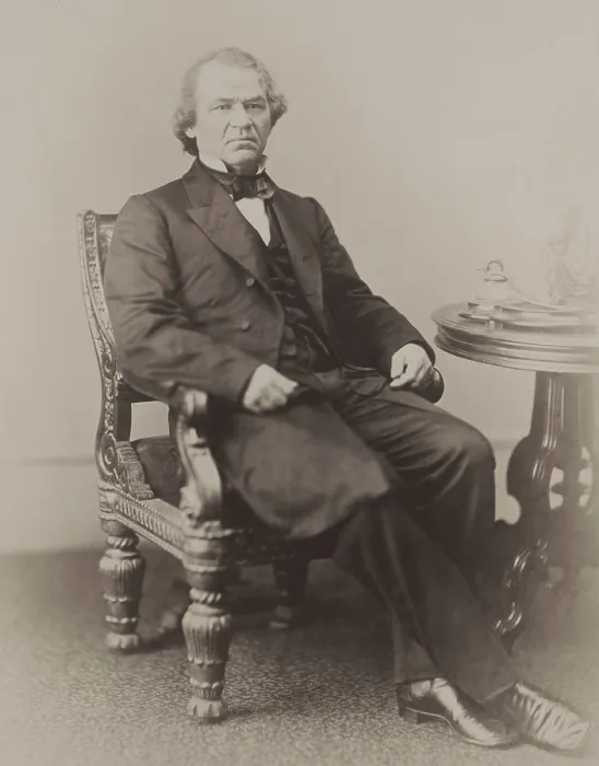 Framed Print : President Andrew Johnson in 1866 portrait photograph by Alexander Gardner (BSLOC_2019_5_99)
