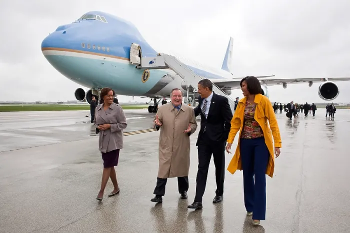 Framed Print : President Barack and Michelle Obama, Marian Robinson with Chicago Mayor Richard Daley