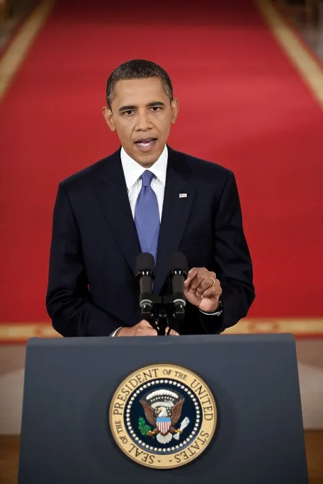Framed Print : President Barack Obama addresses the nation on the draw down of American troops from Afghanistan. East Room of the White House, June 22, 2011. (BSLOC_2015_3_13)