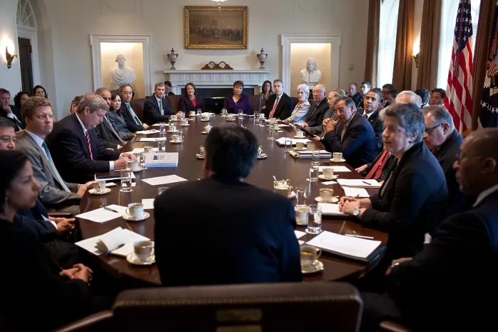 Framed Print : President Barack Obama and Cabinet listen as Chief of Staff Jack Lew, center, speaks. Cabinet Room of the White House, Jan. 31, 2012. (BSLOC_2015_13_241) Framed Print : President Barack Obama and Cabinet listen as Chief of Staff Jack Lew, center, speaks. Cabinet Room of the White House, Jan. 31, 2012. (BSLOC_2015_13_241)