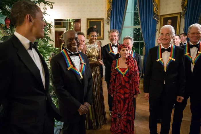 Framed Print : President Barack Obama and First Lady Michele Obama talk with the 2012 Kennedy Center Honorees Framed Print : President Barack Obama and First Lady Michele Obama talk with the 2012 Kennedy Center Honorees