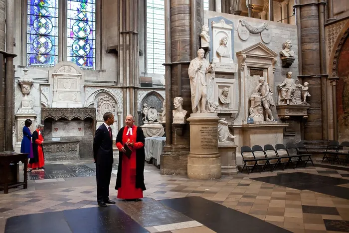 Framed Print : President Barack Obama and First Lady Michelle Obama visit Poets Corner. Westminster Abbey in London, England, May 24, 2011. (BSLOC_2015_3_219)