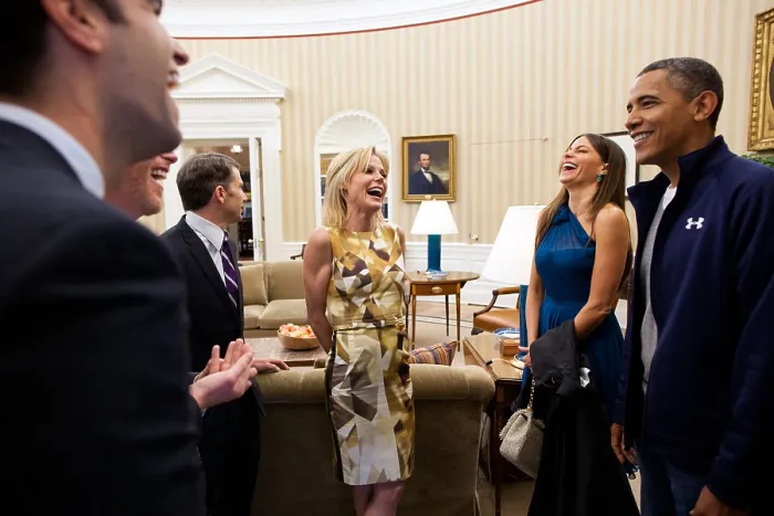 Framed Print : President Barack Obama greets cast members from ABC's sitcom Modern Family Framed Print : President Barack Obama greets cast members from ABC's sitcom Modern Family