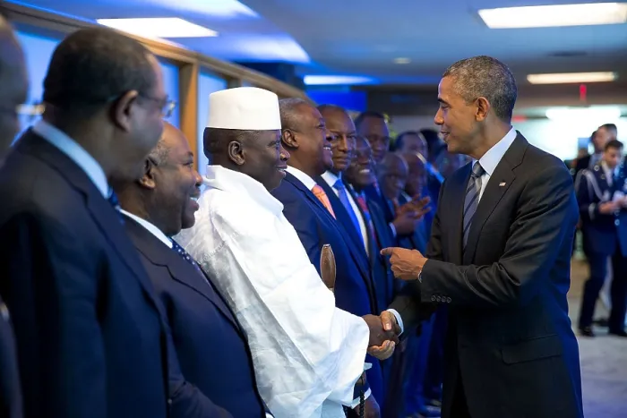 Framed Print : President Barack Obama greets leaders during the U.S.-Africa Leaders Summit. At the U.S. Department of State in Washington, D.C. Aug. 6, 2014. (BSLOC_2015_3_141) Framed Print : President Barack Obama greets leaders during the U.S.-Africa Leaders Summit. At the U.S. Department of State in Washington, D.C. Aug. 6, 2014. (BSLOC_2015_3_141)
