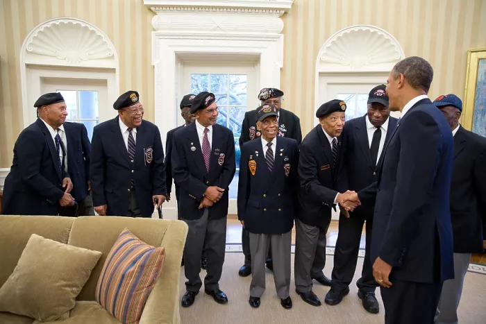 Framed Print : President Barack Obama greets veterans of the 2nd Ranger Infantry Company, Feb. 27, 2013. During the Korean War, the all-Black unit that specialized in irregular warfare Framed Print : President Barack Obama greets veterans of the 2nd Ranger Infantry Company, Feb. 27, 2013. During the Korean War, the all-Black unit that specialized in irregular warfare