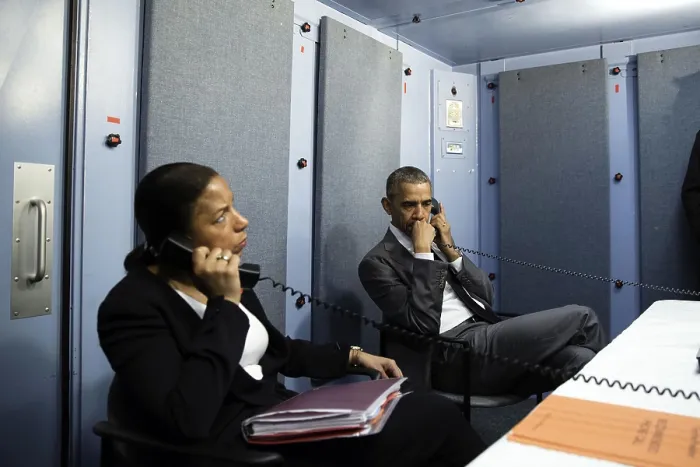 Framed Print : President Barack Obama and National Security Advisor Susan Rice at the US Mission in Havana, Cuba Framed Print : President Barack Obama and National Security Advisor Susan Rice at the US Mission in Havana, Cuba