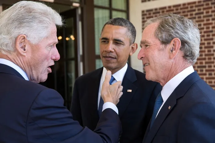 Framed Print : President Barack Obama with former Presidents Bill Clinton and George W. Bush. April 25, 2013. They were attending the dedication of the George W Framed Print : President Barack Obama with former Presidents Bill Clinton and George W. Bush. April 25, 2013. They were attending the dedication of the George W