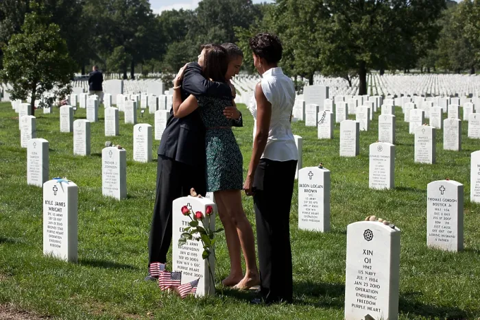 Framed Print : President Barack Obama in Section 60 of Arlington National Cemetery, Sept. 10, 2011