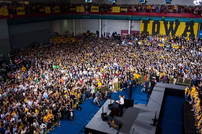 Framed Print : President Barack Obama speaks on student loan interest rates. University of Iowa Field House, April 25, 2012. (BSLOC_2015_3_20) Framed Print : President Barack Obama speaks on student loan interest rates. University of Iowa Field House, April 25, 2012. (BSLOC_2015_3_20)