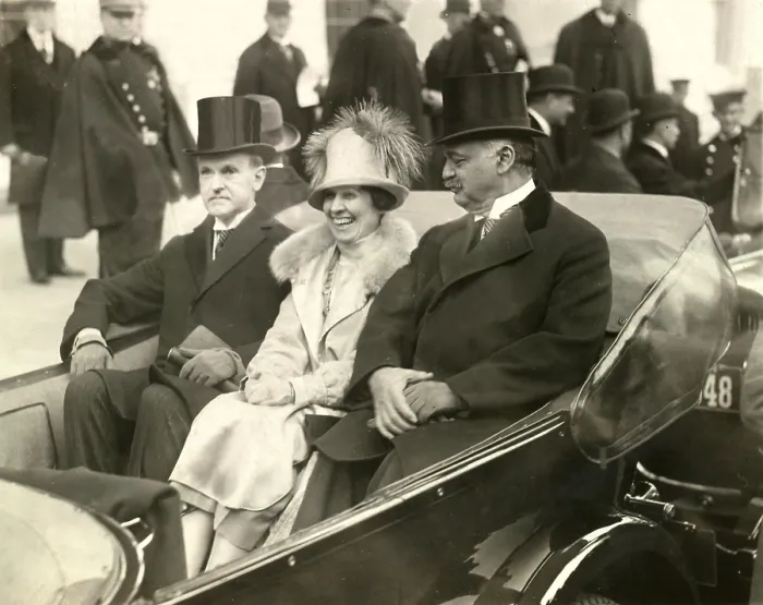 Framed Print : President Calvin Coolidge (1872-33), Mrs. Coolidge (1879-1957), incoming Vice President Charles Curtis on the way to the Capitol for their inauguration in March 1929 Framed Print : President Calvin Coolidge (1872-33), Mrs. Coolidge (1879-1957), incoming Vice President Charles Curtis on the way to the Capitol for their inauguration in March 1929
