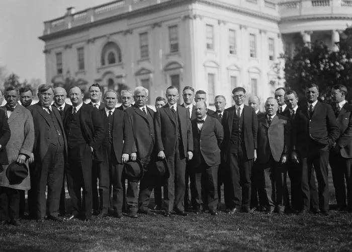 Framed Print : President Calvin Coolidge with farmers from the wheat growing states, January 1924 Framed Print : President Calvin Coolidge with farmers from the wheat growing states, January 1924