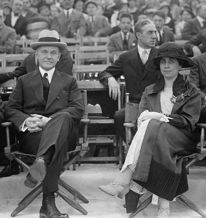 Framed Print : President Calvin Coolidge and the First Lady Grace Coolidge at a circus. May 13, 1924. Washington, D.C. (BSLOC_2015_16_35)