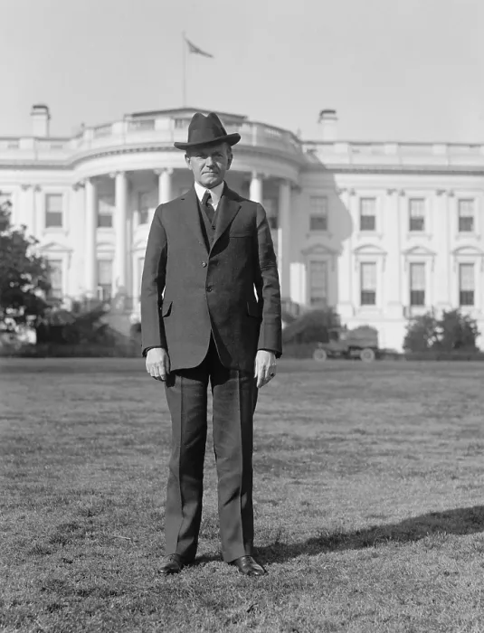 Framed Print : President Calvin Coolidge in full length portrait on south lawn of the White House, 1925. (BSLOC_2015_15_94) Framed Print : President Calvin Coolidge in full length portrait on south lawn of the White House, 1925. (BSLOC_2015_15_94)