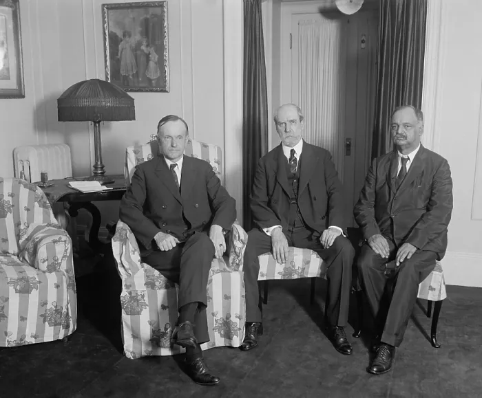 Framed Print : President Calvin Coolidge meeting with Charles Evans Hughes and Charles Curtis, August 3, 1923 Framed Print : President Calvin Coolidge meeting with Charles Evans Hughes and Charles Curtis, August 3, 1923