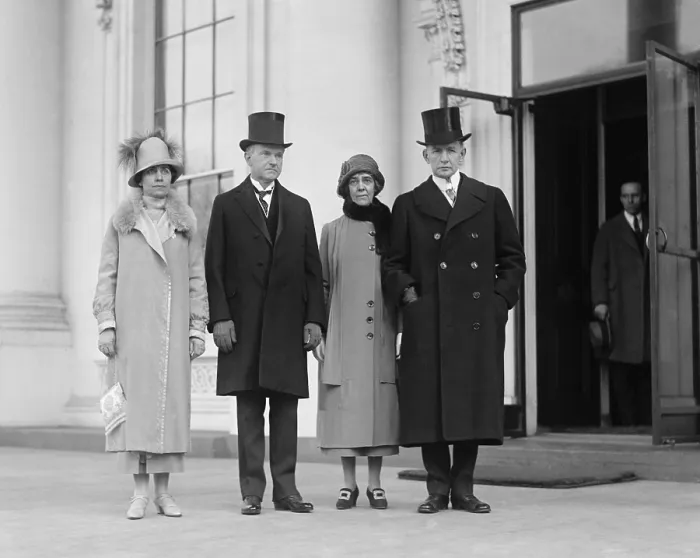Framed Print : President Calvin Coolidge and VP Charles Dawes with their wives on Inauguration Day. March 4, 1925. (BSLOC_2015_15_120) Framed Print : President Calvin Coolidge and VP Charles Dawes with their wives on Inauguration Day. March 4, 1925. (BSLOC_2015_15_120)