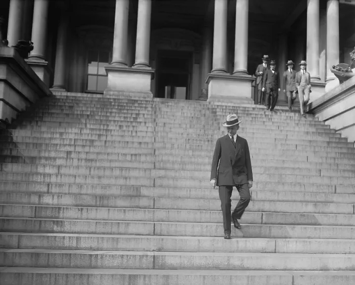 Framed Print : President Calvin Coolidge walking down the stairs of the War Department in 1923. (BSLOC_2015_16_12) Framed Print : President Calvin Coolidge walking down the stairs of the War Department in 1923. (BSLOC_2015_16_12)