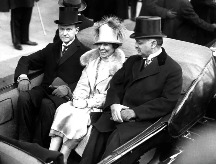 Framed Print : PRESIDENT CALVIN COOLIDGE, with wife. Courtesy: CSU Archives  /  Everett Collection