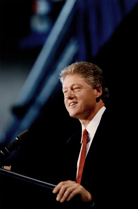Framed Print : President Bill Clinton addresses US Naval Academy midshipmen at Annapolis, Maryland, April 1, 1993