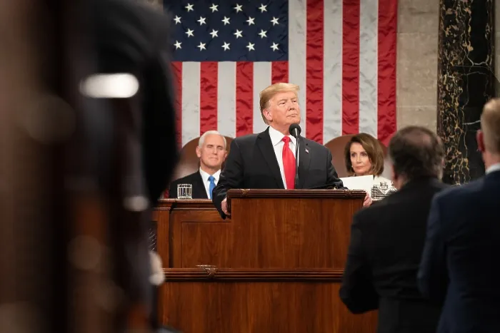 Framed Print : President Donald Trump delivering his State of the Union address to a joint session of Congress in the Capitol, Feb. 5, 2019 Framed Print : President Donald Trump delivering his State of the Union address to a joint session of Congress in the Capitol, Feb. 5, 2019