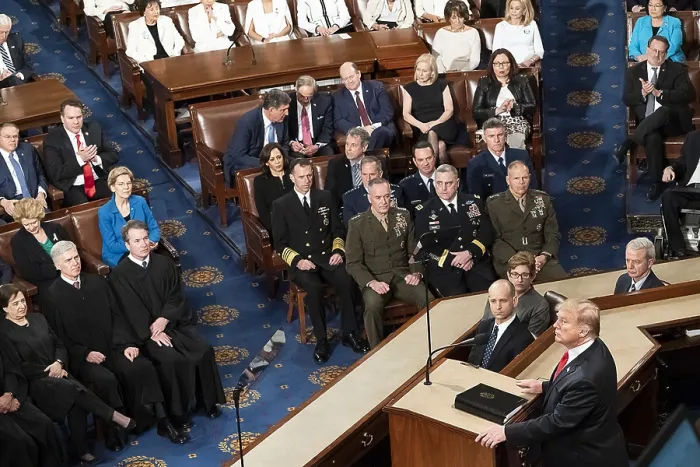 Framed Print : President Donald Trump delivering his State of the Union address to a joint session of Congress in the Capitol, Feb. 5, 2019 Framed Print : President Donald Trump delivering his State of the Union address to a joint session of Congress in the Capitol, Feb. 5, 2019
