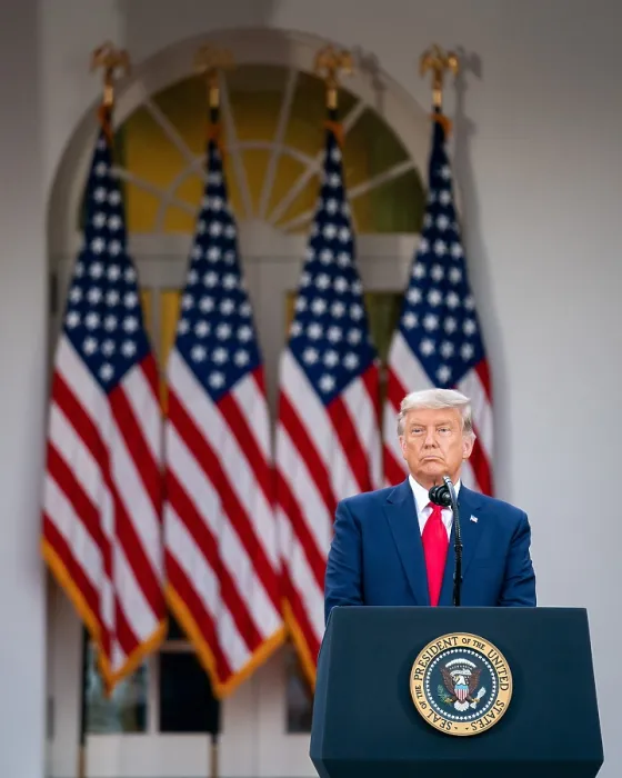 Framed Print : President Donald Trump delivers an update on Operation Warp Speed, the development of vaccine against COVID-19, Nov. 13, 2020