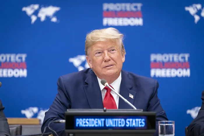 Framed Print : President Donald Trump hosted an American event at the UN, promoting religious freedom, Sept. 23, 2019 (BSLOC_2019_8_216) Framed Print : President Donald Trump hosted an American event at the UN, promoting religious freedom, Sept. 23, 2019 (BSLOC_2019_8_216)