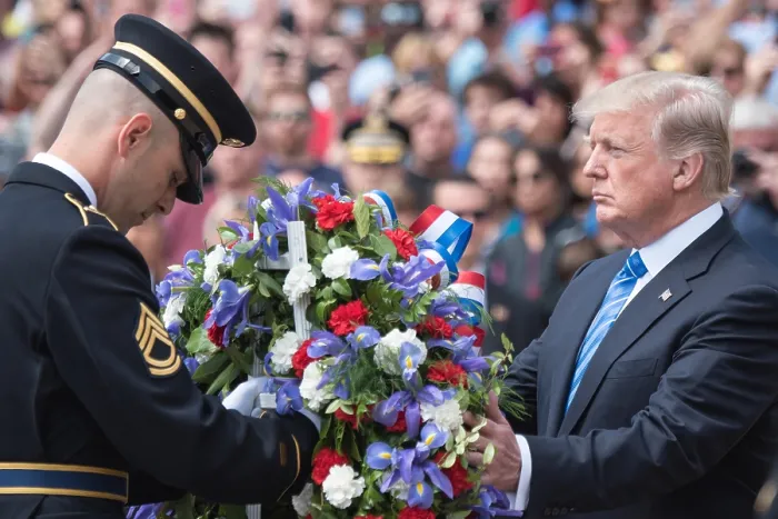 Framed Print : President Donald Trump lays a wreath at the Tomb of the Unknowns at Arlington National Cemetery. Memorial Day, May, 29, 2017 (BSLOC_2017_18_147) Framed Print : President Donald Trump lays a wreath at the Tomb of the Unknowns at Arlington National Cemetery. Memorial Day, May, 29, 2017 (BSLOC_2017_18_147)