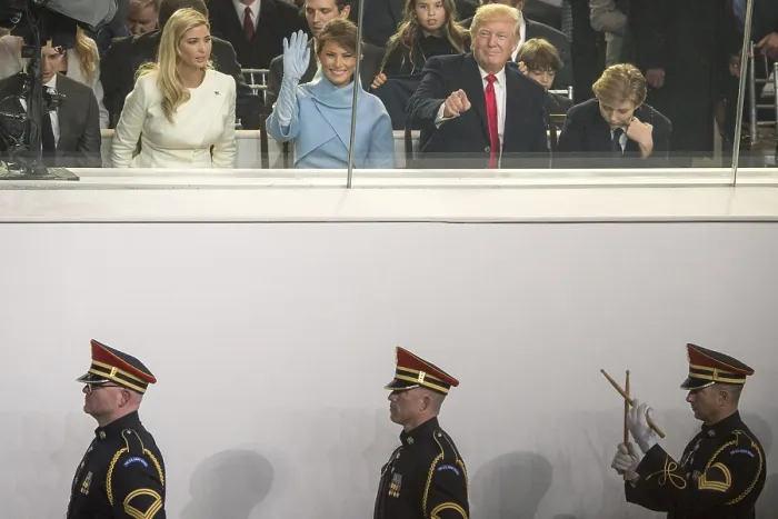 Framed Print : President Donald Trump and members of his family watch the inaugural parade, Jan. 20, 2017 Framed Print : President Donald Trump and members of his family watch the inaugural parade, Jan. 20, 2017