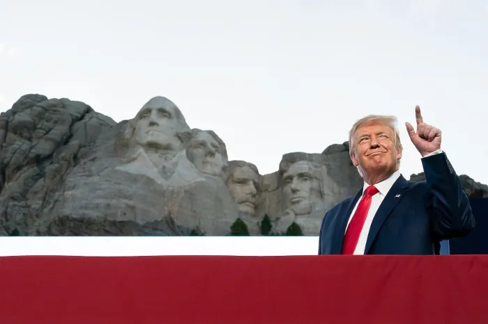Framed Print : President Donald Trump at Mount Rushmore, July 3, 2020