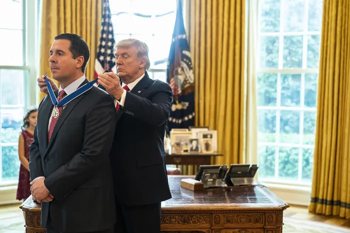 Framed Print : President Donald Trump presents the Medal of Freedom to Rep. Devin Nunes, R-Calif. Jan. 4, 2021