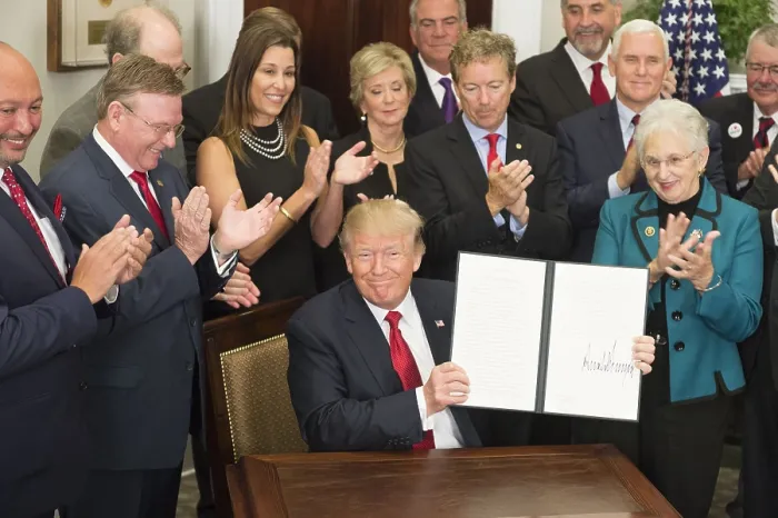Framed Print : President Donald Trump signs the Executive Order to Promote Healthcare Choice and Competition. Oct. 12, 2017