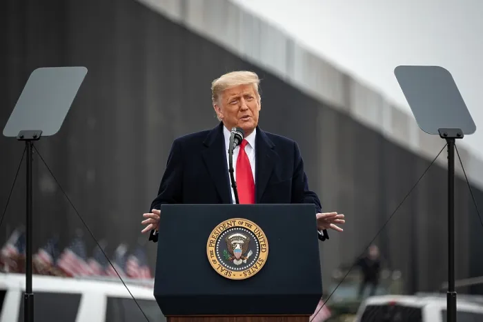 Framed Print : President Donald Trump speaks at Alamo, Texas, to commemorate his signature 2016 campaign promise, to build 1000 miles of wall on the US-Mexican border Framed Print : President Donald Trump speaks at Alamo, Texas, to commemorate his signature 2016 campaign promise, to build 1000 miles of wall on the US-Mexican border