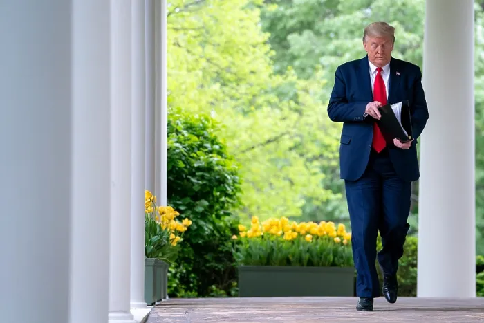 Framed Print : President Donald Trump walks to a coronavirus (COVID-19) update briefing on April 14, 2020, in the White House Rose Garden (BSLOC_2020_4_29) Framed Print : President Donald Trump walks to a coronavirus (COVID-19) update briefing on April 14, 2020, in the White House Rose Garden (BSLOC_2020_4_29)
