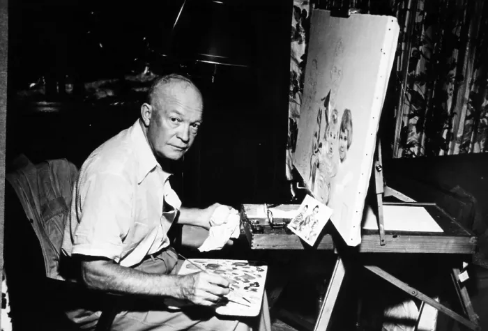 Framed Print : President Dwight D. Eisenhower painting, c. 1950s. Courtesy CSU Archives / Everett Collection Framed Print : President Dwight D. Eisenhower painting, c. 1950s. Courtesy CSU Archives / Everett Collection
