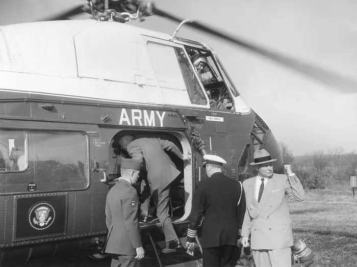 Framed Print : President Eisenhower enters an Army Helicopter Framed Print : President Eisenhower enters an Army Helicopter
