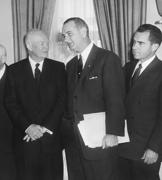 Framed Print : President Eisenhower and future Presidents Lyndon Johnson and Richard Nixon. White House Oval Office, March 6, 1959 Framed Print : President Eisenhower and future Presidents Lyndon Johnson and Richard Nixon. White House Oval Office, March 6, 1959
