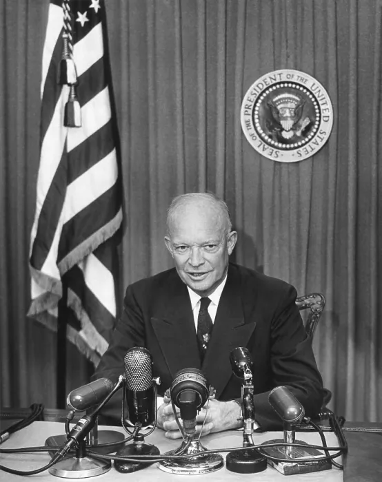 Framed Print : President Eisenhower recording a message for the Committee for Religion in American Life, Inc. Oct. 22, 1953. - (BSLOC_2014_16_67) Framed Print : President Eisenhower recording a message for the Committee for Religion in American Life, Inc. Oct. 22, 1953. - (BSLOC_2014_16_67)
