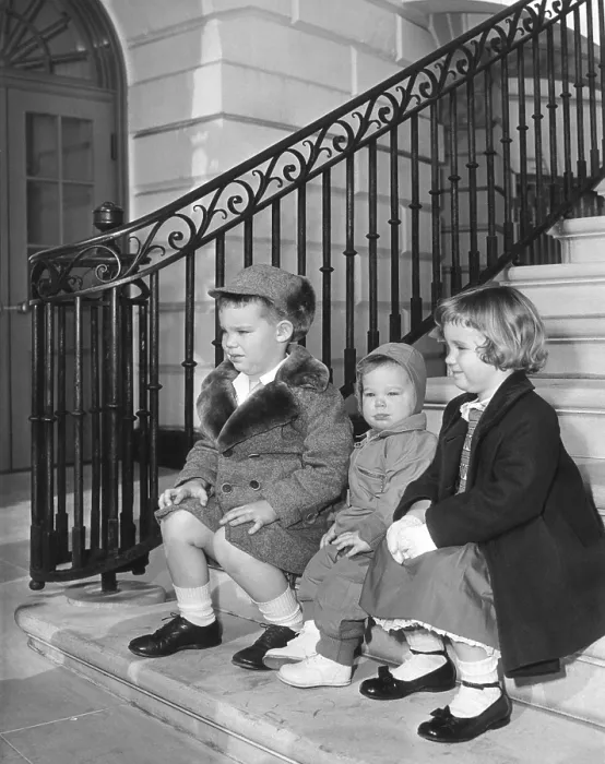 Framed Print : President Eisenhower's grandchildren at the White House. 1953. L-R: David, Susan, and Barbara Ann. - (BSLOC_2014_16_106) Framed Print : President Eisenhower's grandchildren at the White House. 1953. L-R: David, Susan, and Barbara Ann. - (BSLOC_2014_16_106)