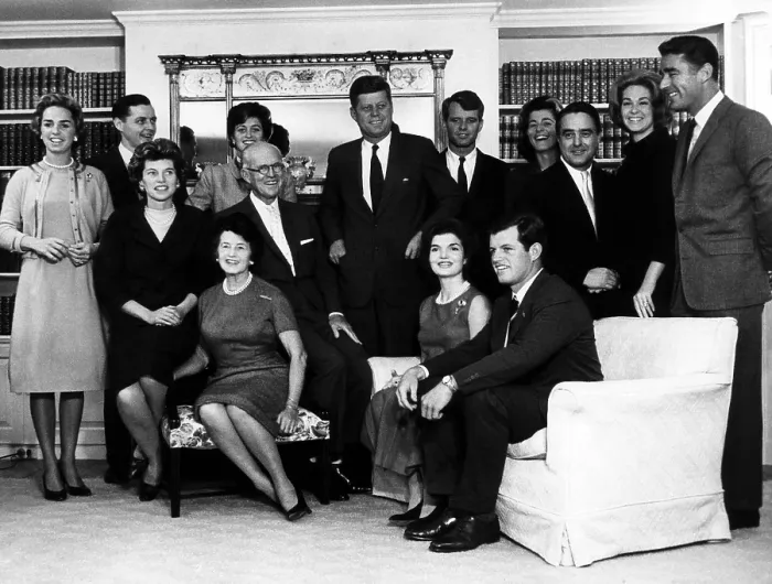 Framed Print : President-Elect John F. Kennedy (center, standing) with members of his family, Massachusetts, November 13, 1964.. Courtesy: CSU Archives / Everett Collection Framed Print : President-Elect John F. Kennedy (center, standing) with members of his family, Massachusetts, November 13, 1964.. Courtesy: CSU Archives / Everett Collection