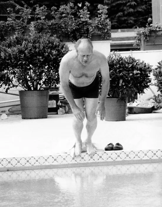 Framed Print : President Ford swimming in the new White House Swimming pool. July 5, 1975. (CSU_ALPHA_412) CSU Archives / Everett Collection
