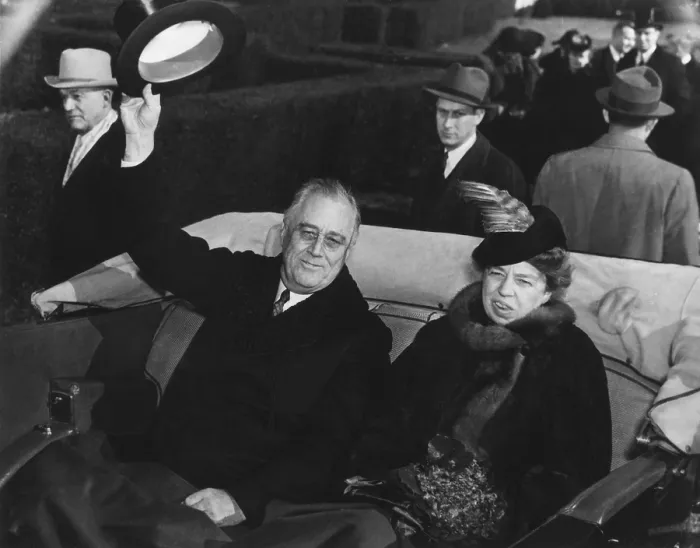 Framed Print : President Franklin and Eleanor Roosevelt in 1941 Inauguration procession. Jan. 20, 1941. (BSLOC_2013_5_195)