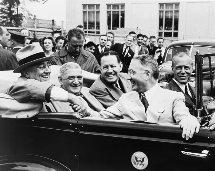 Framed Print : President Franklin Roosevelt with executives who converted their automotive and aviation industries to war production