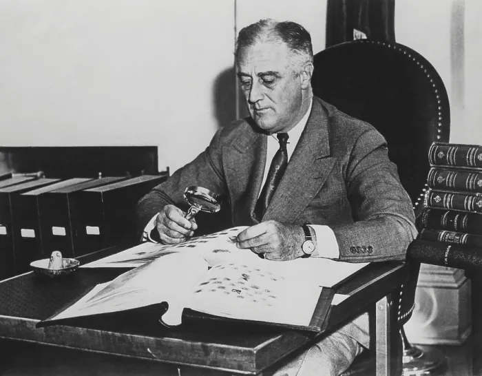 Framed Print : President Franklin Roosevelt with his stamp collection at the White House. May 5, 1936. He spent an estimated 2000 hours on this hobby while President