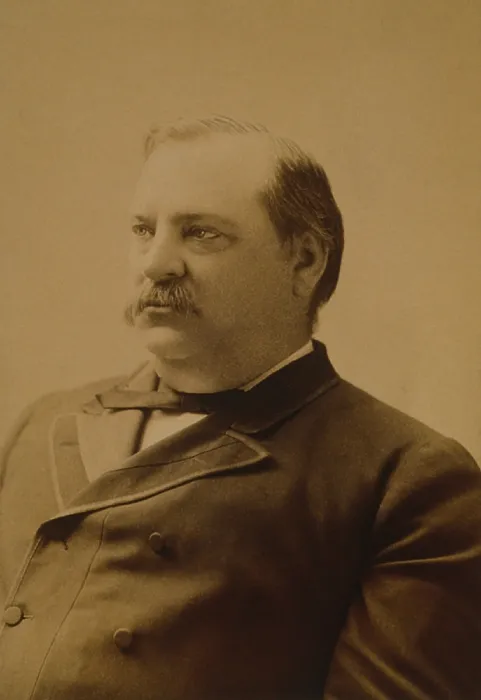 Framed Print : President Grover Cleveland (1837-1908) in 1888, during the first of his two non-consecutive terms, (1885-1889 and 1893-1897)